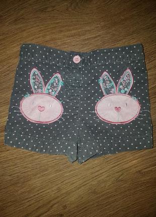 Вельветові шортики на дівчинку 1,5-2 роки