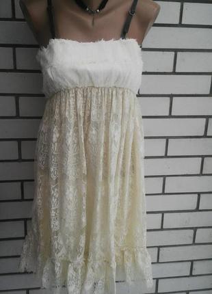 Красивое кружевное платье,сарафан на кожаных шлейках molly bracken