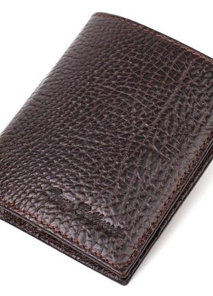Маленький гаманець зі зручним функціоналом із натуральної шкіри tony bellucci 22068 коричневий