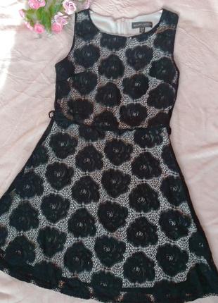 Нарядное ажурное черное платье,42-48разм.2 фото