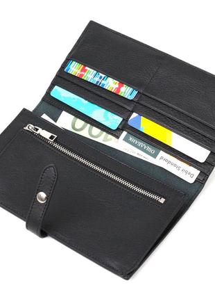 Жіночий тонкий гаманець із натуральної шкіри tony bellucci 22036 чорний4 фото