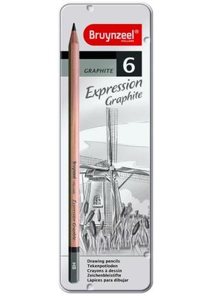 ~#~набір графітних олівців expression, 6 кол, bruynzeel1 фото