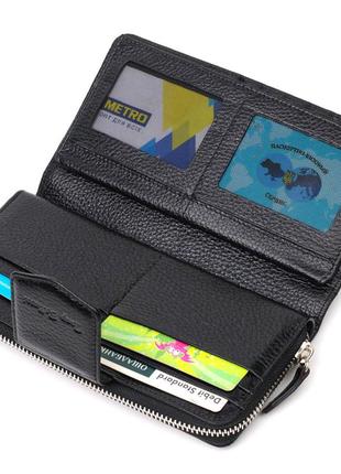 Шкіряний жіночий гаманець із блоком для карток і документів tony bellucci 21955 чорний5 фото