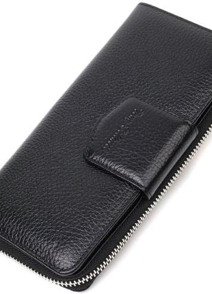Шкіряний жіночий гаманець із блоком для карток і документів tony bellucci 21955 чорний1 фото