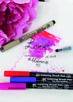 Набор маркеров koi coloring brush pen 48цв sakura2 фото