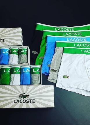Набір боксерів lacoste з 5 шт чер зел сін сер бел
