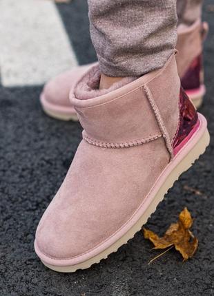 😍ugg classic mini 2 boot😍 жіночі зимові угі/уггі, шкіряні чоботи зима, жіночі угі