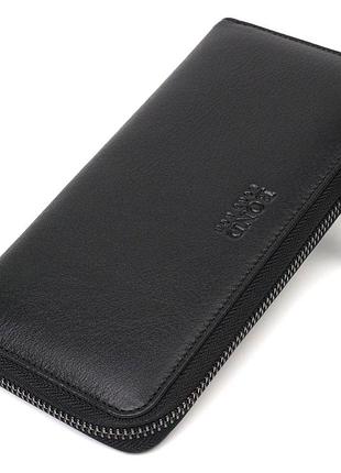 Стильный женский кошелек из натуральной гладкой кожи bond 22054 черный