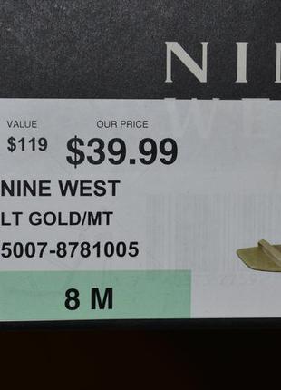 Стильні шкіряні босоніжки nine west, розмір 8 us. оригінал.10 фото