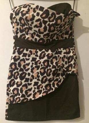 Lulu mary платье сукня бюстье с леопардовым принтом