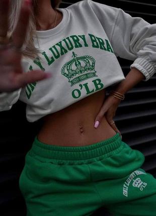 Костюм кофта свободная рукав длинный на резинке качественный термонакат штаны прямые на резинке карманы низ резинка- манжет ткань трехнить петля