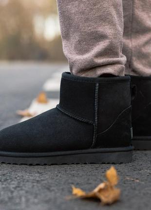 Зимние женские угги ugg classic mini 2 boot black, угі жіночі/уги зима3 фото