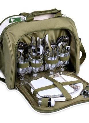 Набір для пікніка ranger meadow (посуда на 4 персони + сумка з термовідсіком)