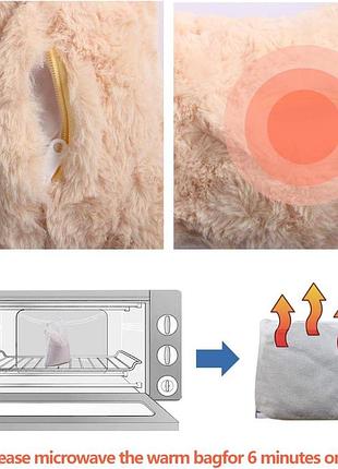 Petprime puppy м'яка іграшка-кролик із теплою сумкою, м'яка іграшка для зняття занепокоєння для цуценяти собаки4 фото