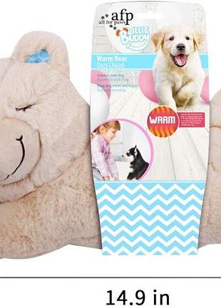 Petprime puppy м'яка іграшка-кролик із теплою сумкою, м'яка іграшка для зняття занепокоєння для цуценяти собаки2 фото