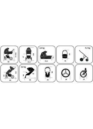 Детская коляска 2 в 1 angelina discovery respect черная r-9