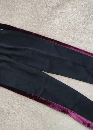 Sisley, 898, зауженные штанишки с велюром1 фото