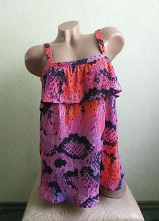Топ. туника. блуза. топик. воланы, рюши. градиент, омбре, тай дай. коралловый, сиреневый.