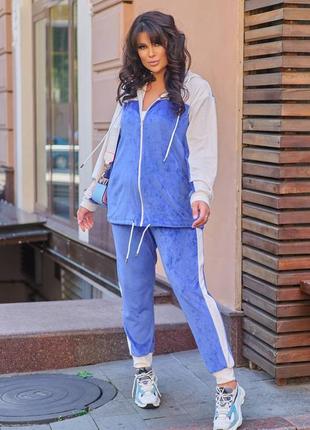 Женский спортивный велюровый костюм, батал.