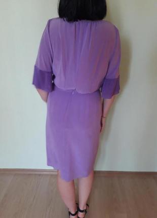 Эффектное лиловое платье с натурального шелка. торг7 фото