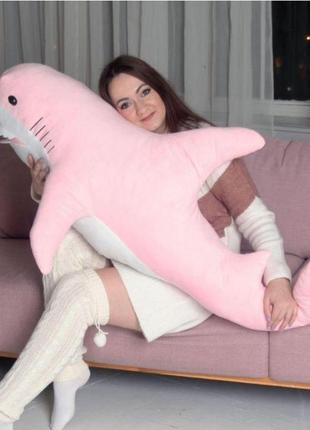 М'яка іграшка акула ikea 140см, плюшева іграшка-подушка блохей, рожева