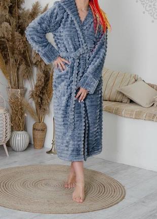 Женский махровый длинный халат шарпей3 фото