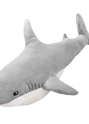 М'яка іграшка акула ikea 140см, плюшева іграшка-подушка блохей, сірий2 фото