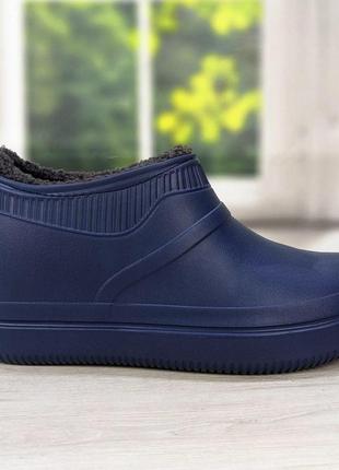 Галоши мужские пена с мехом зимние синие dago style 3483