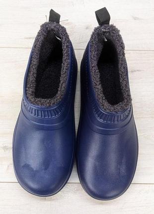 Галоши мужские пена с мехом зимние синие dago style 3483