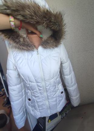 Куртка белая короткая женская жіноча курточка р м3 фото