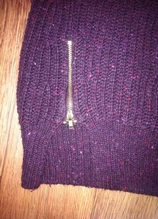 Фиолетовый  модный свитер (джемпер) c молниями4 фото