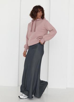 Женское теплое худи с карманом спереди - лавандовый цвет, m/l (есть размеры)6 фото