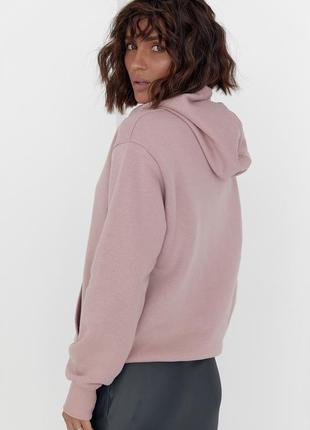 Женское теплое худи с карманом спереди - лавандовый цвет, m/l (есть размеры)2 фото
