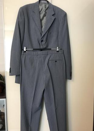 Чоловічий костюм мужской піджак брюки діловой випускний gregory arber 52 шерсть2 фото