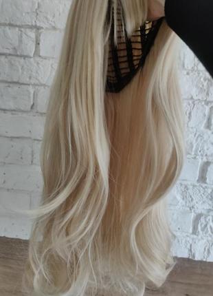 Нова перука жіноча стильна білявка блонд в упаковці з біркою штучна синтетична канекалон гарна чудова можливий обмін9 фото