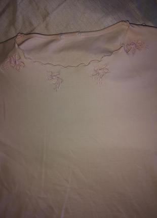 Нежная туника блузка розовая вышитые цветы 14/422 фото