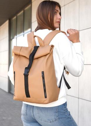 Жіночий рюкзак sambag rolltop one бежевий3 фото