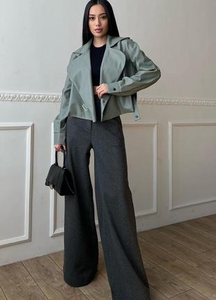 Елегантні жіночі штани-палаццо кольору графіт