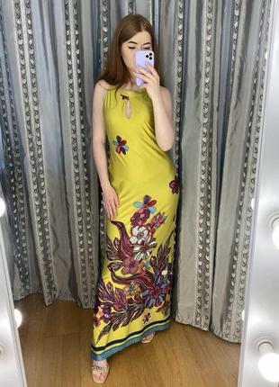 Платье в пол принт цветы paquito, италия