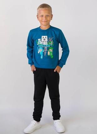 Спортивный костюм с начесом майнкрафт, спортивный комплект свитшот и спортивные штаны для мальчиков minecraft5 фото