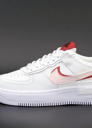 Женские кроссовки nike air force 1 shadow white red 36-37-38