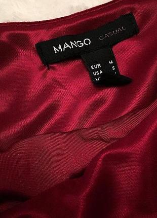 Шикарное бархатное велюровое платье цвета марсала mango5 фото