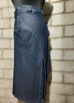 Итальянская джинсовая юбка миди бохо4 фото