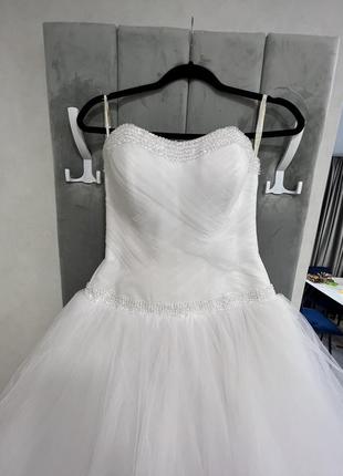 Свадебное платье свадебное платье белое хс с м с камушками корсет размер 46 446 фото