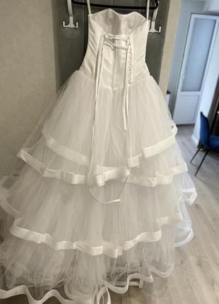 Свадебное платье свадебное платье белое хс с м с камушками корсет размер 46 448 фото