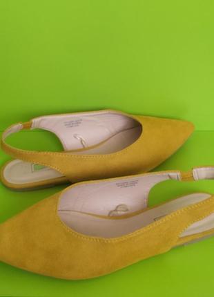 Жёлтые горчичные туфли босоножки слингбэк primark, 5/381 фото