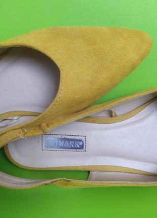 Жёлтые горчичные туфли босоножки слингбэк primark, 5/389 фото