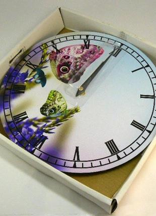 Настенные часы с бабочками5 фото