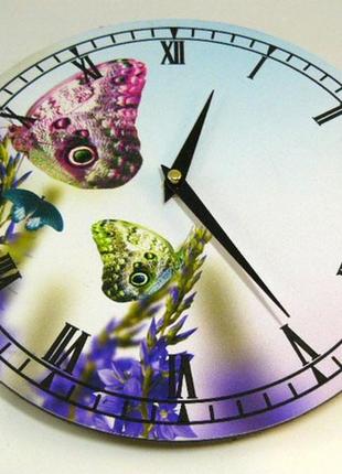 Настенные часы с бабочками2 фото