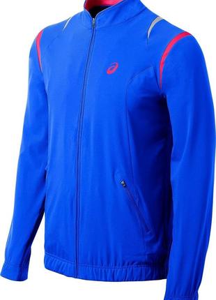 Мужская беговая куртка, ветровка asics m's resolution jacket - speed blue